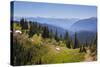 USA, Washington. Backpackers on Cowlitz Divide of Wonderland Trail-Gary Luhm-Stretched Canvas