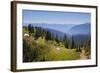 USA, Washington. Backpackers on Cowlitz Divide of Wonderland Trail-Gary Luhm-Framed Photographic Print