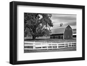 USA, Washington. Barn and Wooden Fence on Farm-Dennis Flaherty-Framed Photographic Print