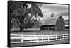 USA, Washington. Barn and Wooden Fence on Farm-Dennis Flaherty-Framed Stretched Canvas