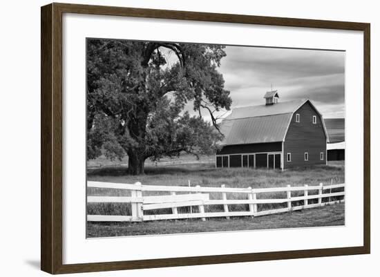 USA, Washington. Barn and Wooden Fence on Farm-Dennis Flaherty-Framed Photographic Print