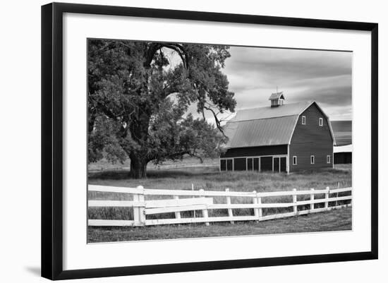 USA, Washington. Barn and Wooden Fence on Farm-Dennis Flaherty-Framed Photographic Print