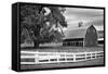 USA, Washington. Barn and Wooden Fence on Farm-Dennis Flaherty-Framed Stretched Canvas