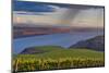 USA, Washington, Columbia Valley. Rain Falls on the Benches Vineyard-Janis Miglavs-Mounted Photographic Print