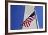 USA, Washington DC. American flag and the Washington Monument.-Jaynes Gallery-Framed Photographic Print