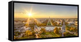 USA, Washington DC. Autumn sunset over the National Mall.-Christopher Reed-Framed Stretched Canvas