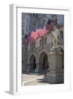 USA, Washington Dc. Ben Franklin Statue Fronts Old Post Office-Charles Crust-Framed Photographic Print