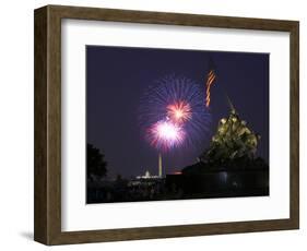 USA, Washington DC, DC, July 4 Fireworks Behind the Iwo Jima Memorial-Hollice Looney-Framed Photographic Print