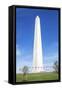 USA, Washington DC, Flags waving around the Washington Monument-Hollice Looney-Framed Stretched Canvas