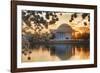 USA, Washington DC, Jefferson Memorial with Cherry Blossoms at Sunrise-Hollice Looney-Framed Photographic Print