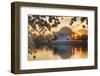 USA, Washington DC, Jefferson Memorial with Cherry Blossoms at Sunrise-Hollice Looney-Framed Photographic Print