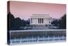 USA, Washington Dc, Lincoln Memorial, Dawn-Walter Bibikow-Stretched Canvas