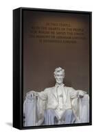 USA, Washington Dc, Lincoln Memorial, Statue of Abraham Lincoln-Walter Bibikow-Framed Stretched Canvas