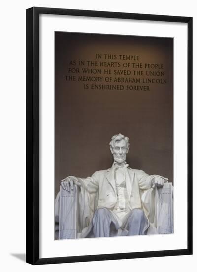 USA, Washington Dc, Lincoln Memorial, Statue of Abraham Lincoln-Walter Bibikow-Framed Photographic Print