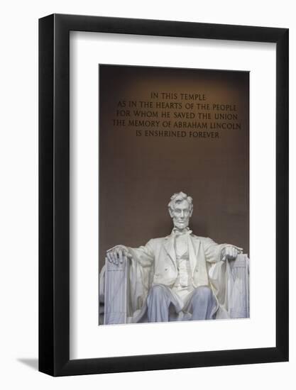 USA, Washington Dc, Lincoln Memorial, Statue of Abraham Lincoln-Walter Bibikow-Framed Photographic Print