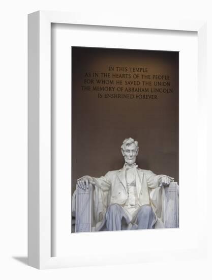 USA, Washington Dc, Lincoln Memorial, Statue of Abraham Lincoln-Walter Bibikow-Framed Photographic Print