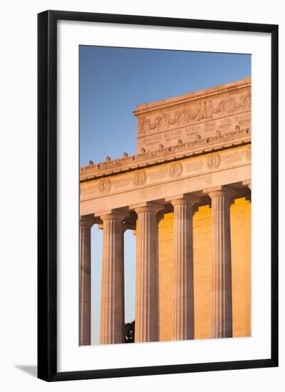 USA, Washington Dc, Lincoln Memorial, Sunrise-Walter Bibikow-Framed Photographic Print