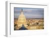 USA, Washington DC. Sunrise over the U.S. Capitol building and city.-Christopher Reed-Framed Photographic Print