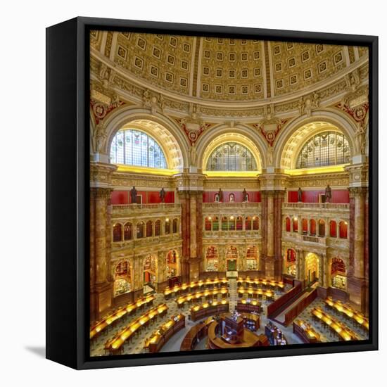 USA, Washington DC. The main reading room of the Library of Congress.-Christopher Reed-Framed Stretched Canvas