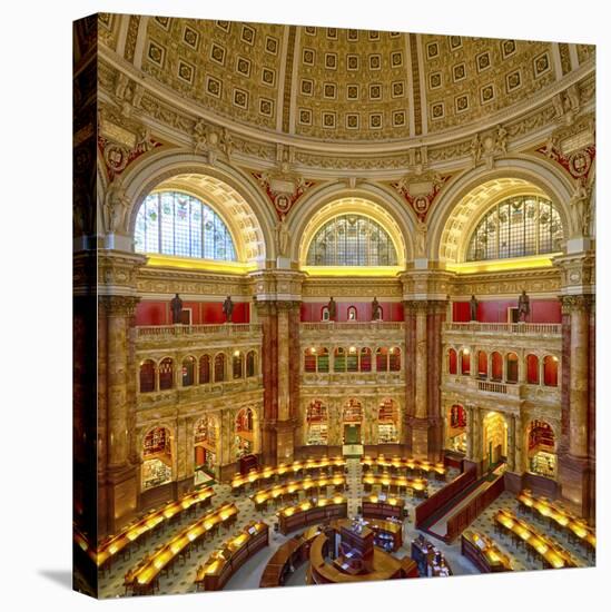 USA, Washington DC. The main reading room of the Library of Congress.-Christopher Reed-Stretched Canvas