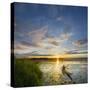 USA, Washington. Kayaker Paddling on Lake Washington's Union Bay-Gary Luhm-Stretched Canvas