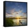 USA, Washington. Kayaker Paddling on Lake Washington's Union Bay-Gary Luhm-Framed Stretched Canvas