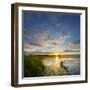 USA, Washington. Kayaker Paddling on Lake Washington's Union Bay-Gary Luhm-Framed Premium Photographic Print