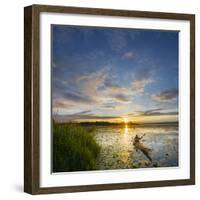 USA, Washington. Kayaker Paddling on Lake Washington's Union Bay-Gary Luhm-Framed Photographic Print