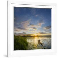 USA, Washington. Kayaker Paddling on Lake Washington's Union Bay-Gary Luhm-Framed Photographic Print