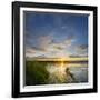 USA, Washington. Kayaker Paddling on Lake Washington's Union Bay-Gary Luhm-Framed Photographic Print