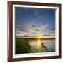 USA, Washington. Kayaker Paddling on Lake Washington's Union Bay-Gary Luhm-Framed Photographic Print