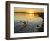 USA, Washington. Kayaker Paddling Sea Kayak on Elliott Bay-Gary Luhm-Framed Photographic Print