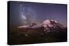 USA, Washington. Milky Way and Mt. Rainier, Mt. Rainier-Gary Luhm-Stretched Canvas