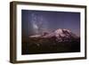 USA, Washington. Milky Way and Mt. Rainier, Mt. Rainier-Gary Luhm-Framed Photographic Print