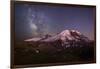 USA, Washington. Milky Way and Mt. Rainier, Mt. Rainier-Gary Luhm-Framed Photographic Print