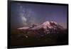 USA, Washington. Milky Way and Mt. Rainier, Mt. Rainier-Gary Luhm-Framed Photographic Print