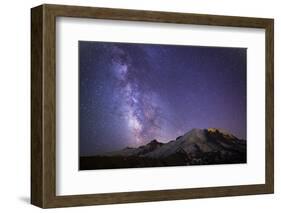 USA, Washington. Milky Way and Mt. Rainier, Mt. Rainier-Gary Luhm-Framed Photographic Print