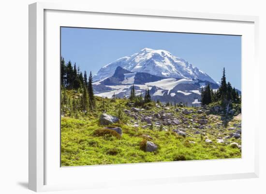 USA, Washington, Mount Rainier NP, Mount Rainier.-Jamie & Judy Wild-Framed Photographic Print