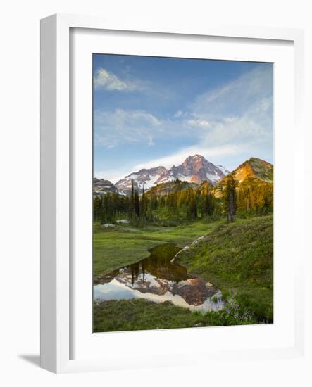 USA, Washington. Mt. Rainier Reflecting in a Tarn Near Pyramid Peak-Gary Luhm-Framed Photographic Print