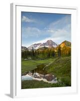 USA, Washington. Mt. Rainier Reflecting in a Tarn Near Pyramid Peak-Gary Luhm-Framed Photographic Print