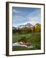 USA, Washington. Mt. Rainier Reflecting in a Tarn Near Pyramid Peak-Gary Luhm-Framed Photographic Print