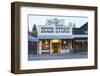 Usa, Washington, Okanogan County, Winthrop, Book Store at Dusk-Christian Heeb-Framed Photographic Print