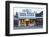 Usa, Washington, Okanogan County, Winthrop, Book Store at Dusk-Christian Heeb-Framed Photographic Print