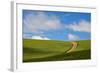 USA, Washington, Palouse. Backcountry Road Through Spring Wheat Field-Terry Eggers-Framed Photographic Print