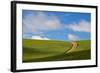 USA, Washington, Palouse. Backcountry Road Through Spring Wheat Field-Terry Eggers-Framed Photographic Print