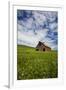 USA, Washington, Palouse. Old, Red Barn in Field of Chickpeas (Pr)-Terry Eggers-Framed Photographic Print