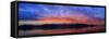 USA, Washington, Seabeck. Sunset panoramic of Hood Canal and Olympic Mountains.-Jaynes Gallery-Framed Stretched Canvas