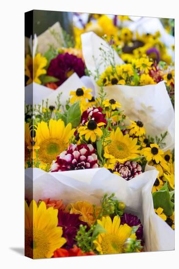 USA, Washington, Seattle, Colorful bouquets at Pike Place Public.-Trish Drury-Stretched Canvas