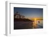 USA, Washington, Seattle. Kayaker Near Discovery Park Lighthouse-Gary Luhm-Framed Photographic Print