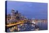 USA, Washington, Seattle. Night Time Skyline from Pier 66-Brent Bergherm-Stretched Canvas